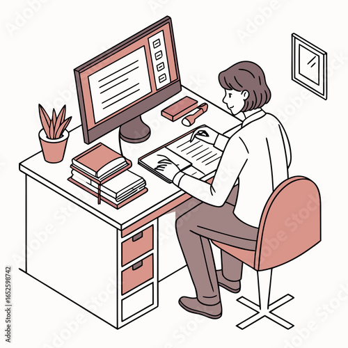 man working on computer