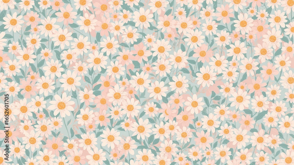Tiny charming blossoms showcased in a continuous vector pattern. Tiny charming blossoms showcased in a continuous vector pattern.