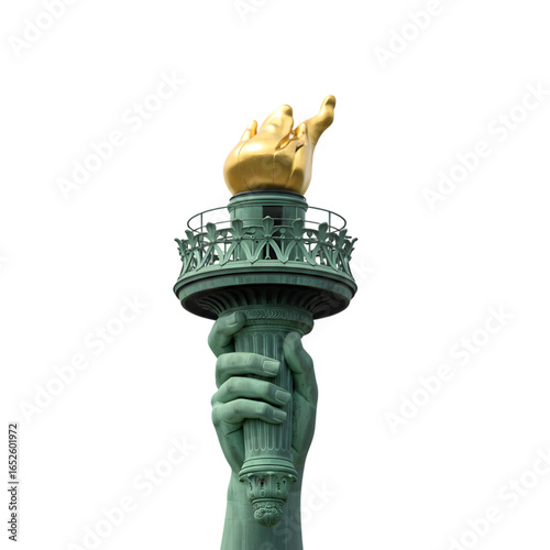 Statue of Liberty Torch: Close-up View of Iconic American Landmark