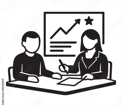 Job Interview and Career Discussion Illustration