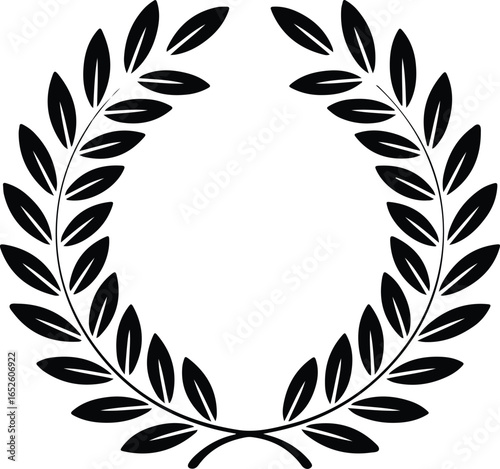 black laurel wreath icon symbolizing victory achievement honor award excellence and classical design