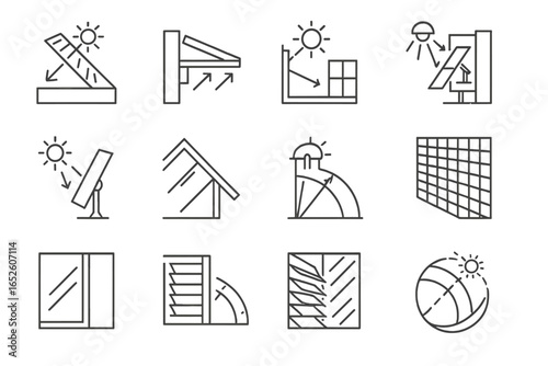 Natural sun solar shutter vector louvered icon window icons shelf mirror angle