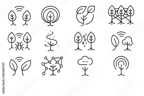 Cyber digital insect vector vibration leaf icon icons echoing forest pheromone whispering