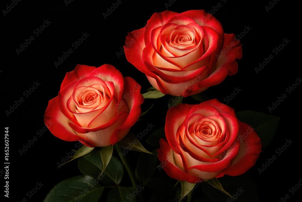 custom made wallpaper toronto digitalVivid red and white floral display with a black background