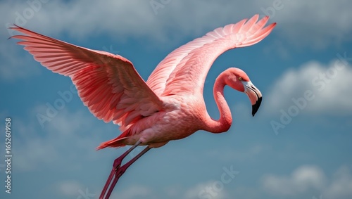 Close-up view of a pink-colored flamingo