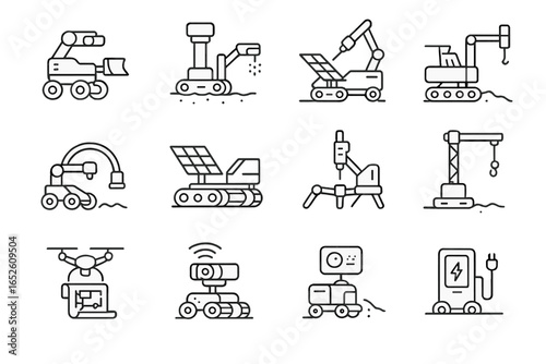 Station modular vector construction interplanetary mobile robots panel drill scanner dome robot