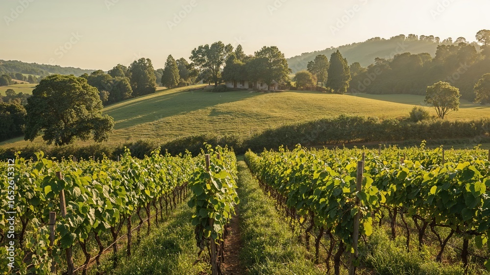 Naklejka premium Farming surrounded by the splendor of the environment
