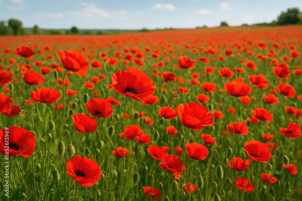 Fototapeta premium Seasonal bloom of poppies in the spring