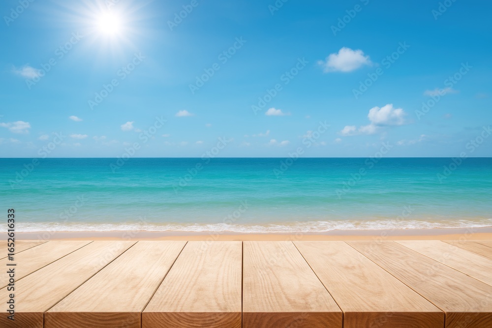 Fototapeta premium Office area with a view of the sea during sunny weather