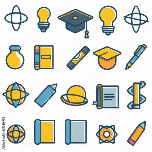 Educational Icons and Symbols for Learning and Innovation Themes