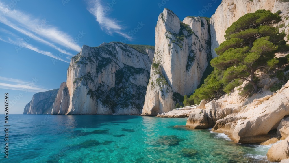 Naklejka premium Coastal cliffs overlooking the sea