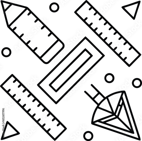 A business vector illustration set for web design features symbols for surveys, choices, and email