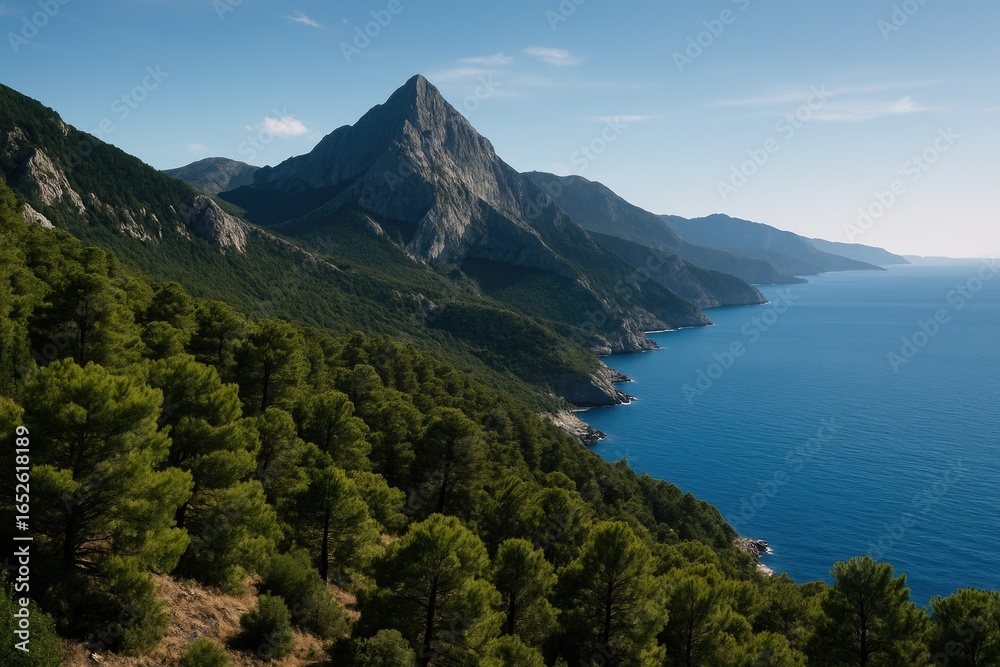 Obraz premium Stunning mountain vista overlooking the southern coastlines