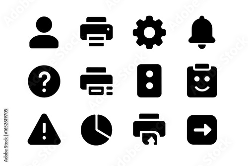 Icons queue profile user error icon mode printer selector bell print nano