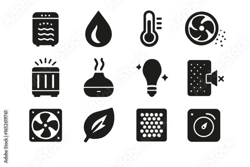 Humidity icons cancellation temperature panel control sensor deodorizer ambiance tech icon wardrobe