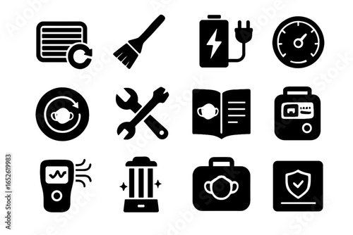 Protective vector warranty update icon tool smart case mask filter tester cleaning