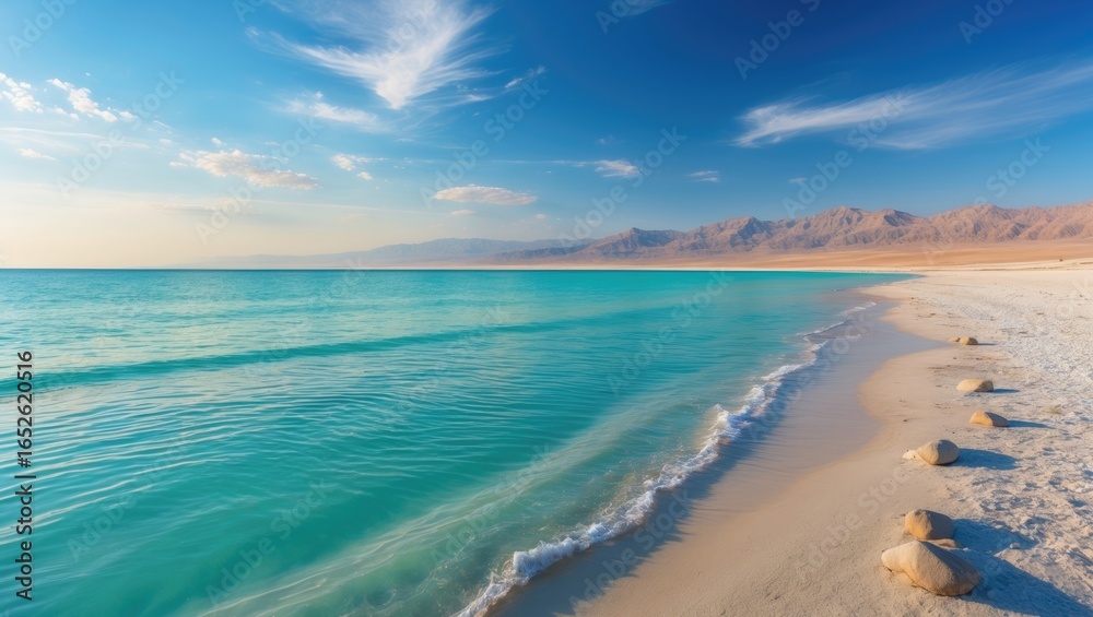 Obraz premium Serene landscape of a mineral-rich sea