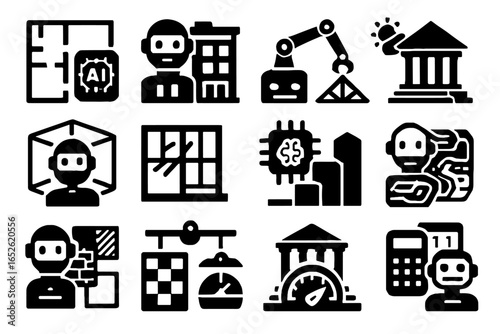 Cost adaptation energy optimization icons ai icon vector selection space balancing architecture