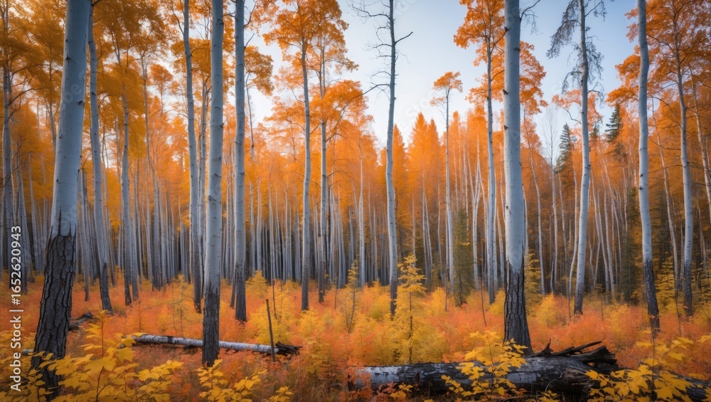 Fototapeta premium Boreal forest in Estonia showing damage from bark beetle outbreak