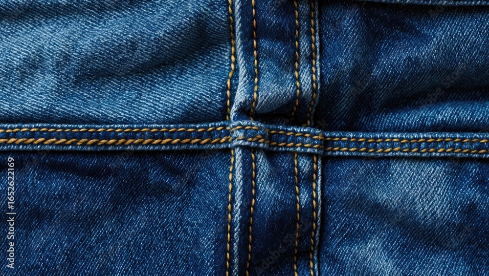 Fototapeta premium Detailed view of denim material surface