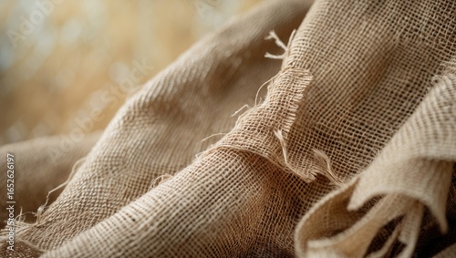 Close-up shot of a coarse fabric texture