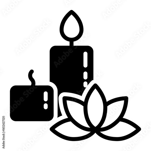 Candle icon, glyph icon style