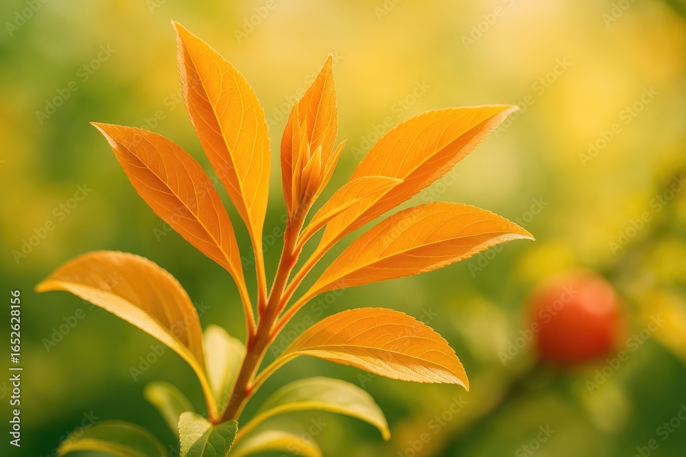 Obraz premium Color accents on the tips of orange leaf buds