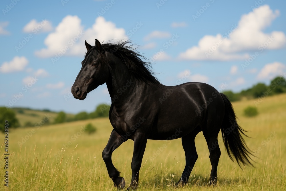 Fototapeta premium Free-roaming horses in the New World, descended from historic Spanish imports.