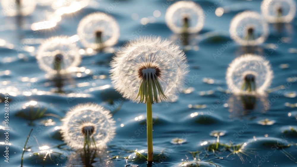 Obraz premium Dandelion-inspired artistic background design