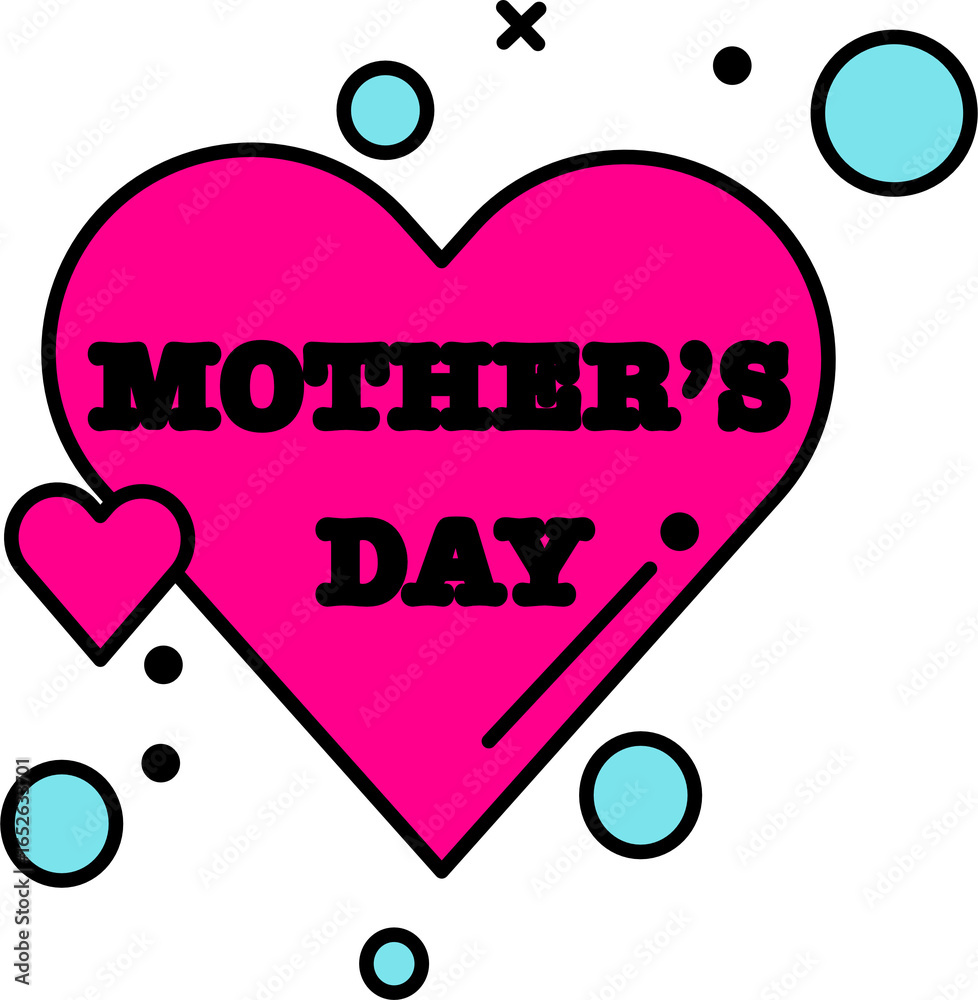Fototapeta premium Mothers Days in Pink heart 