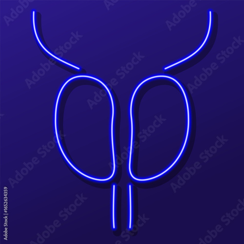 prostatitis neon sign, colorful modern design trends on black background. Vector illustration.