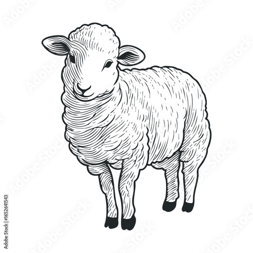 Sheep illustration for farm animal design projects