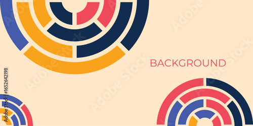 Background design with abstract circle pattern, abstract circle pattern with retro color