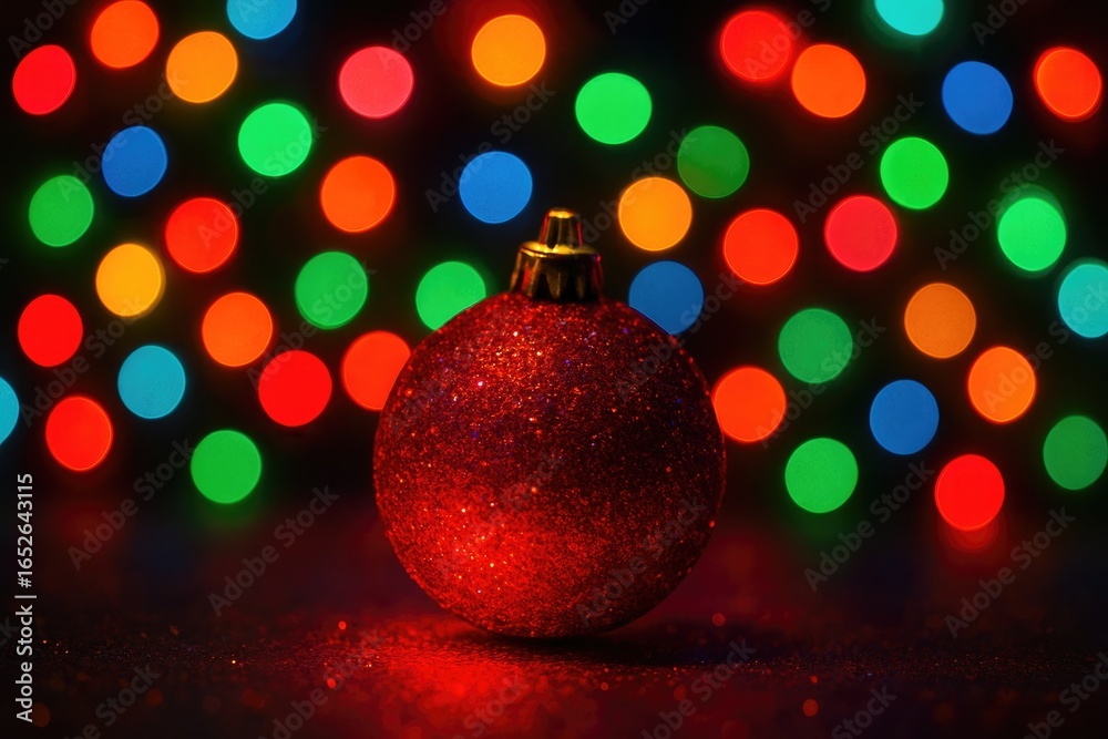 Fototapeta premium Colorful glowing sphere emitting multi-hued lights in the night