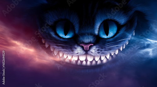 Wallpaper Mural Futuristic Cheshire cat with a huge smile and big teeth with a grin Torontodigital.ca