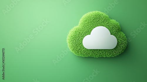 Cloud Networking Cloud Security Encryption Privacy Shield protecting cloud icon with data streams, green background, safeguarding cloud data and user privacy