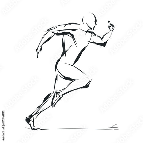 Dynamic running silhouette showcasing motion and athleticism concepts
