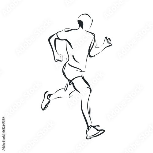 Dynamic runner in motion during an athletic training session