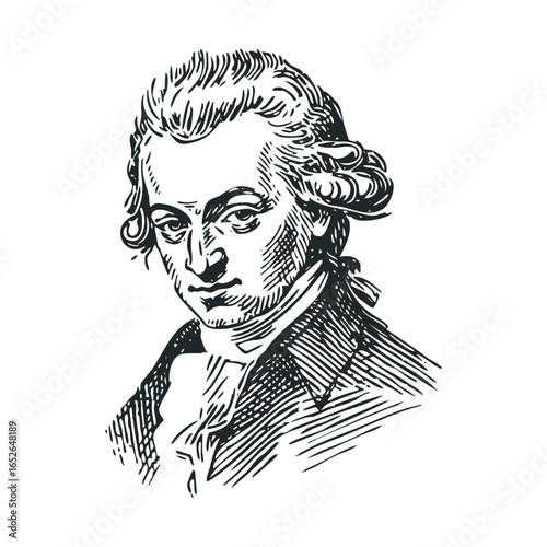 Portrait of a classical musician with detailed features