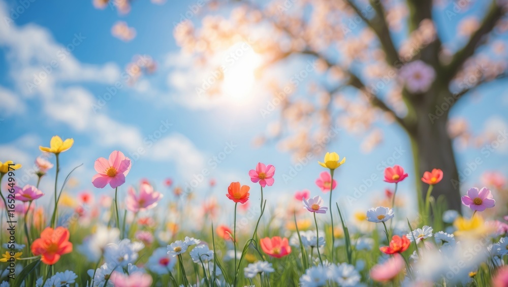 Obraz premium Soft-focus background illustrating the vibrancy of springtime