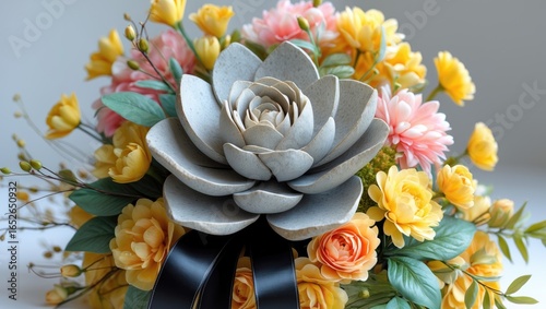 Wallpaper Mural Crafting artificial flower displays incorporating stones Torontodigital.ca