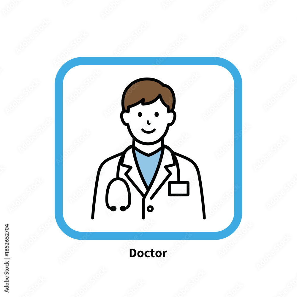 医者のシルエットアイコン(男性ドクター)|Silhouette Icon of a Male Doctor 医者のシルエットアイコン(男性ドクター)|Silhouette Icon of a Male Doctor