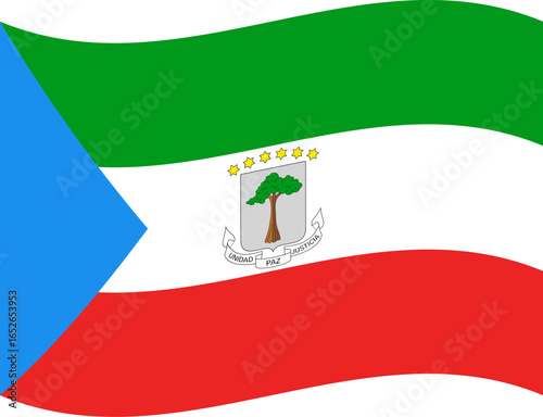 Equatorial Guinea waving flag illustrator of national  icon