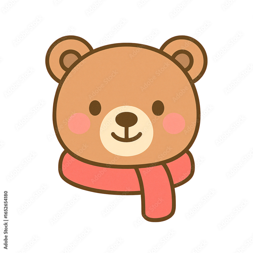 Fototapeta premium Christmas_Character_Bear_Scarf.png