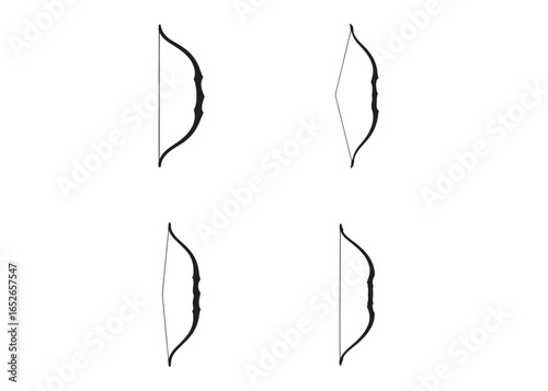 archer bow logo silhouette vector, bow and arrow logo icon silhouette, bow and arrow silhouette logo vector, bow and arrow silhouette vector logo on white background