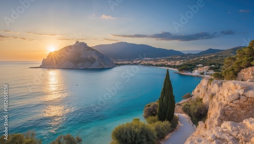 Scenic panoramic shot of the island in the region of Sardinia