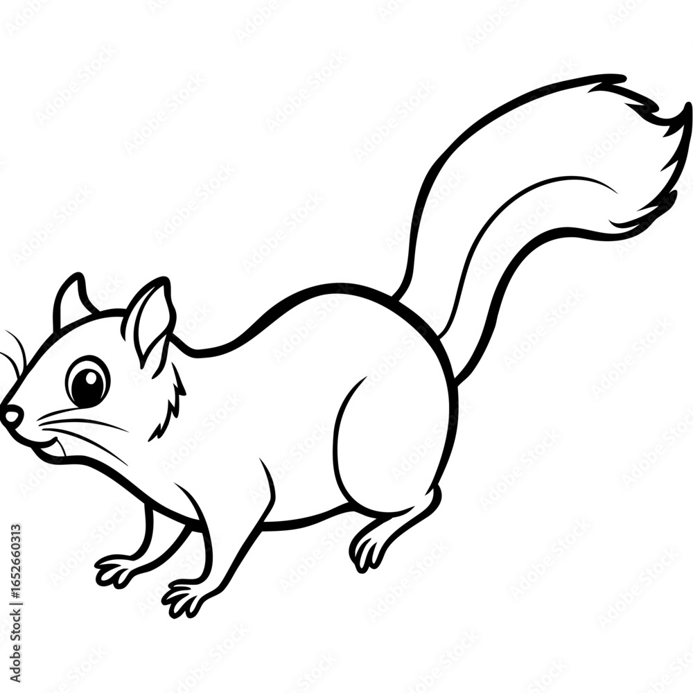 Fototapeta premium Flying squirrel line art vector
