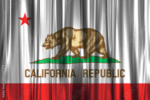 California flag waving proudly in the soft sunlight of a clear day