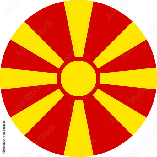 North Macedonia flag illustrator national of round