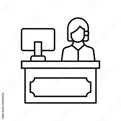 Receptionist  thinline icon , vector, pixel perfect, illustrator file 
